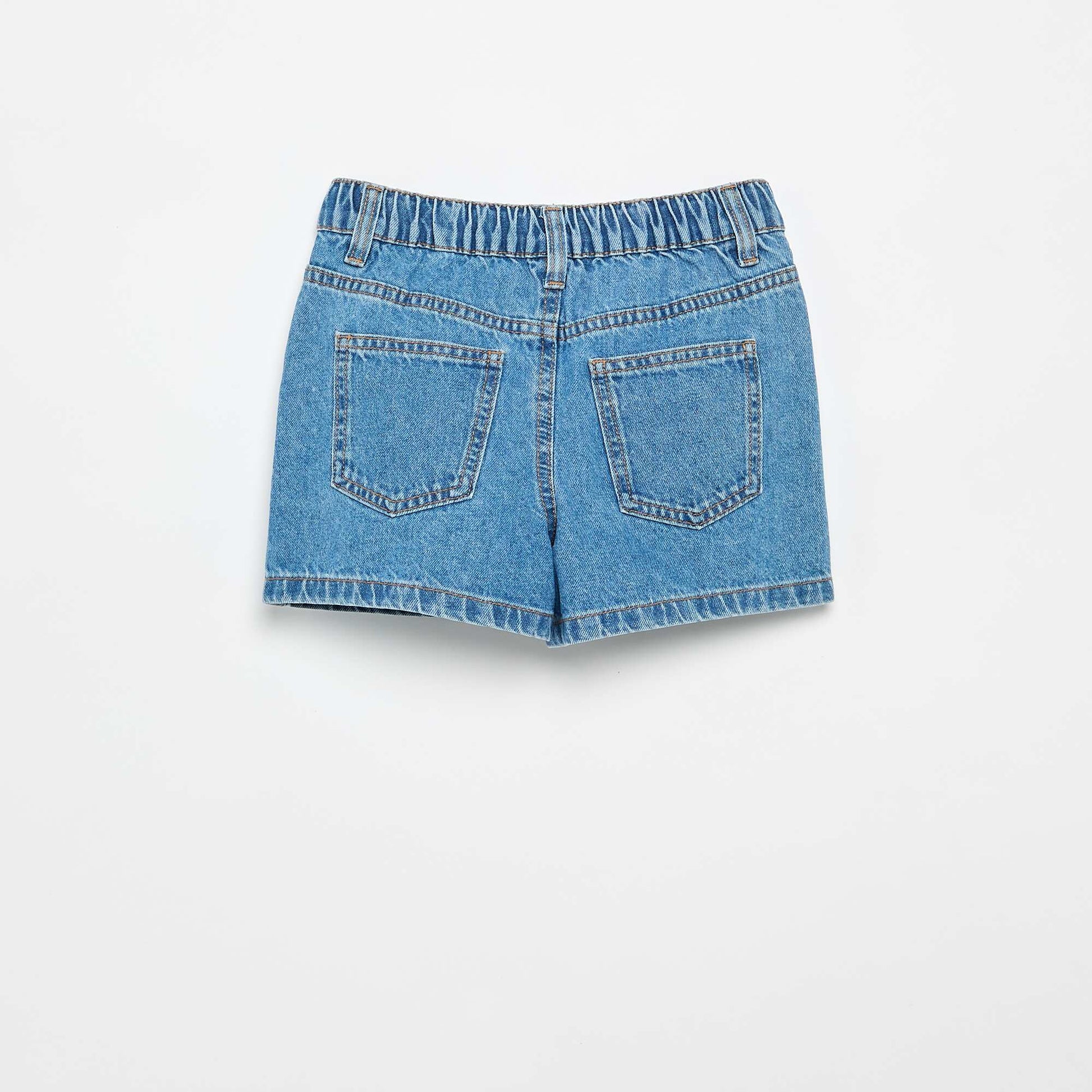 Embroidered denim shorts BLUE