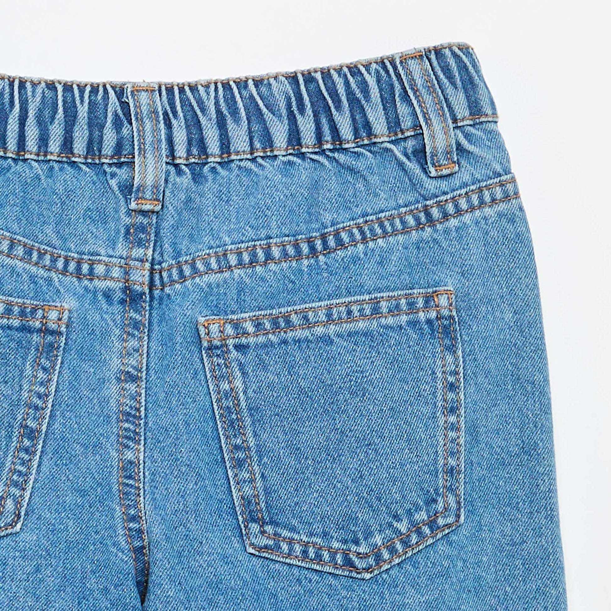 Embroidered denim shorts BLUE