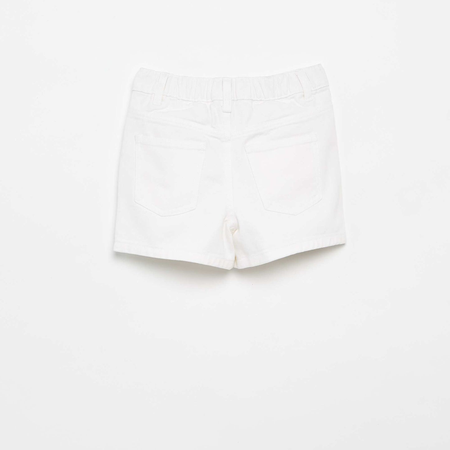 Embroidered denim shorts WHITE