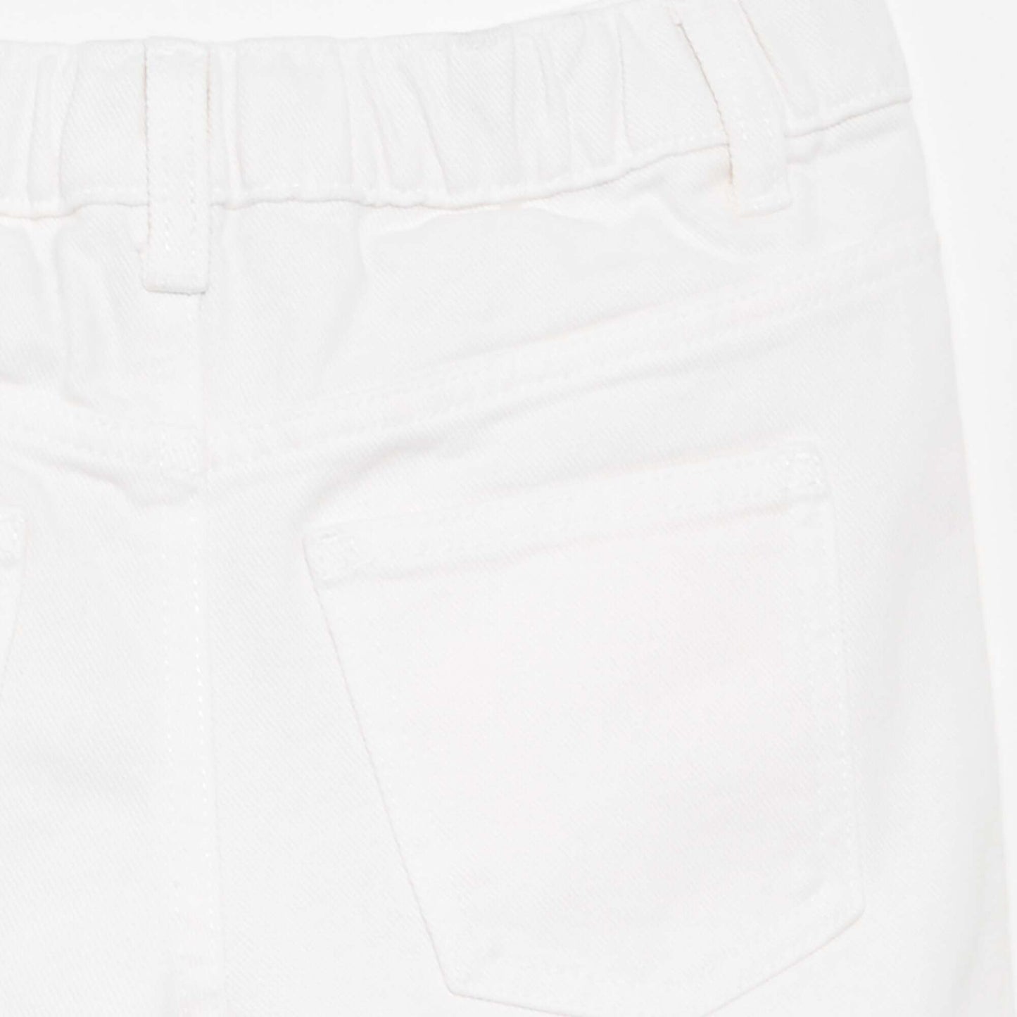 Embroidered denim shorts WHITE