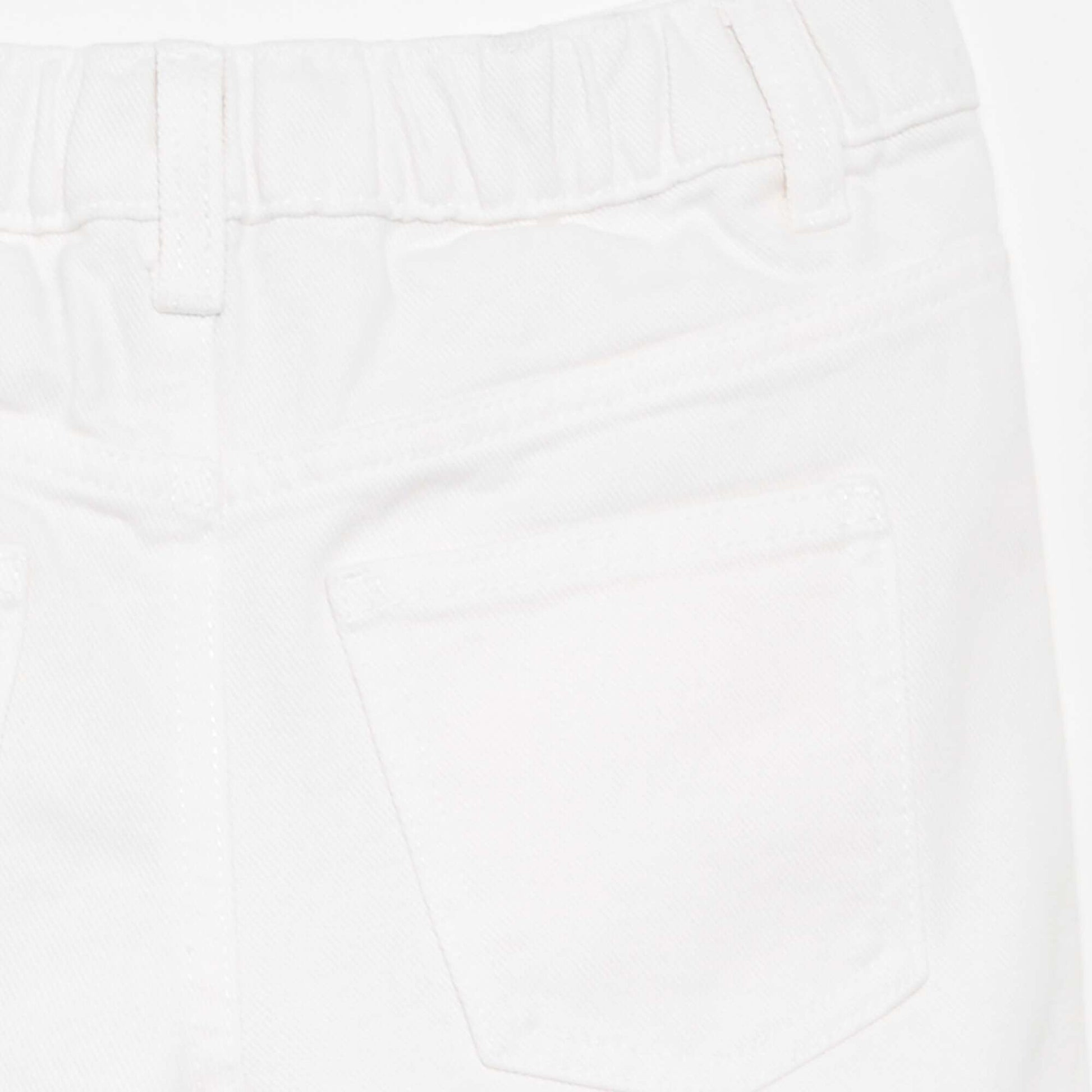 Embroidered denim shorts WHITE