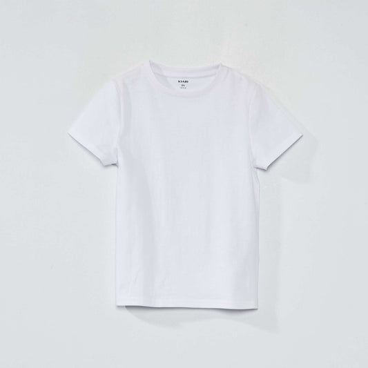 Basic plain jersey T-shirt white