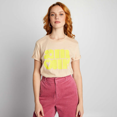 Eco-design heart T-shirt BEIGE