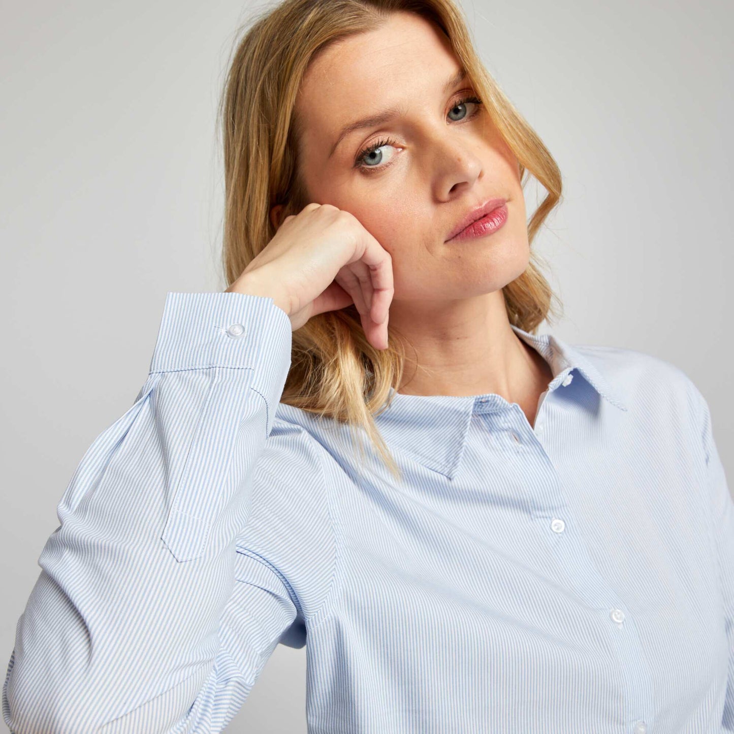Fitted shirt with Italian collar BLUE