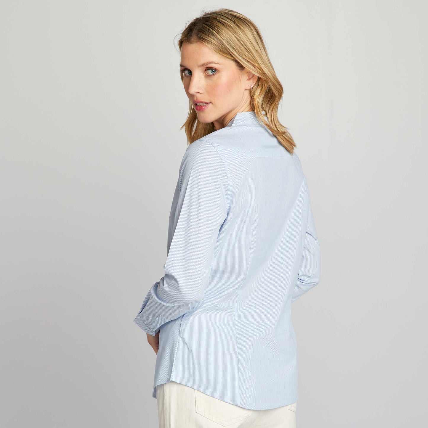 Fitted shirt with Italian collar BLUE