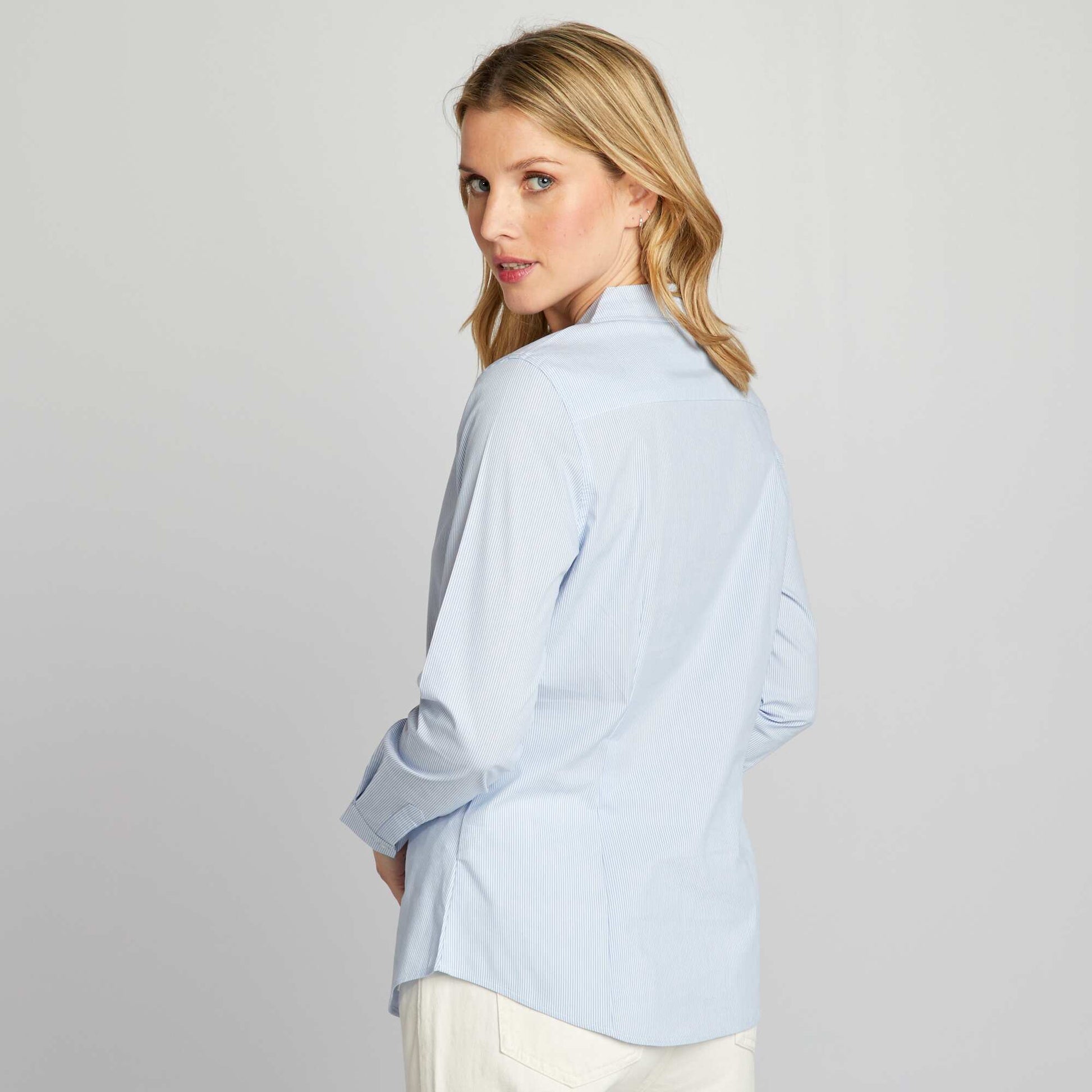 Fitted shirt with Italian collar BLUE