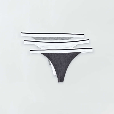 3-Pack Cotton Thongs