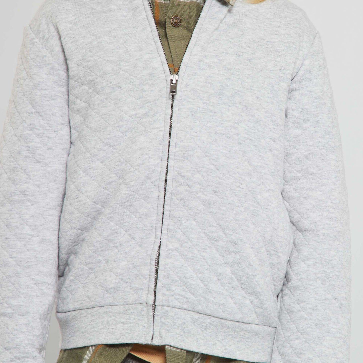 Zip-up jersey sweatshirt GREY