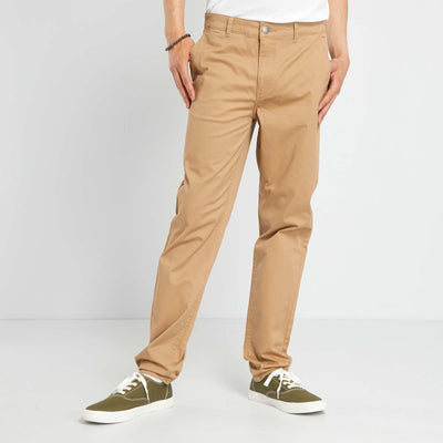 Stretch Cotton Chino Trousers BEIGE