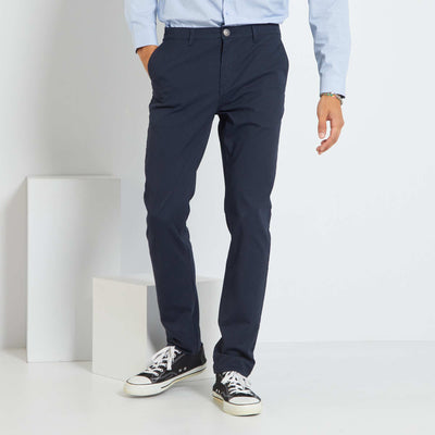 Stretch Cotton Chino Trousers BLUE