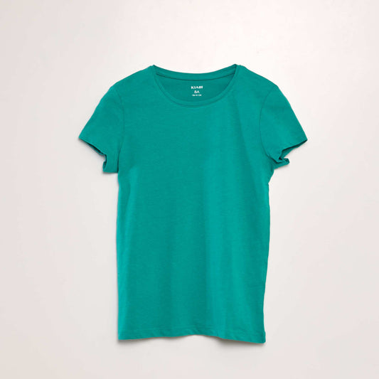 Plain jersey T-shirt GREEN