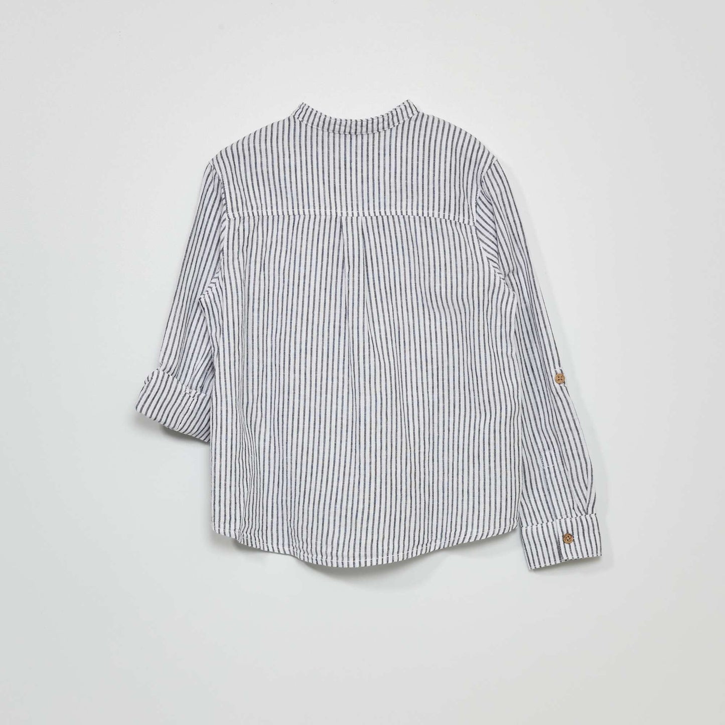 Linen shirt with mandarin collar BLUE