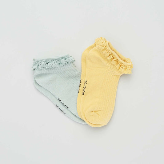 Pack of 2 pairs of ankle socks BLUE