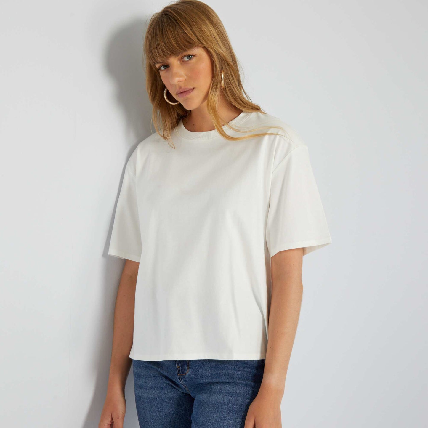 Jersey knit T-shirt White