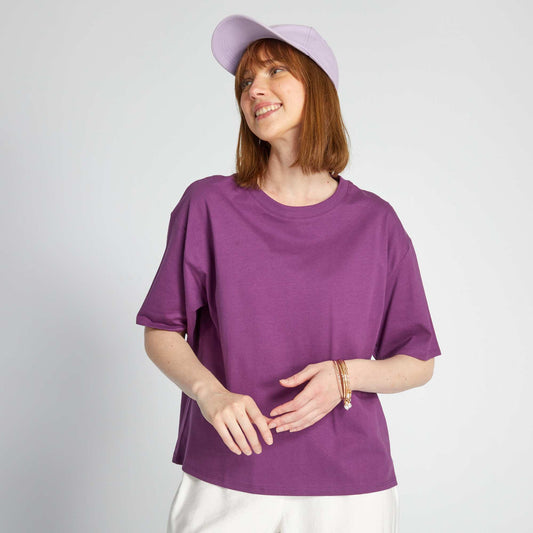 Jersey knit T-shirt prune