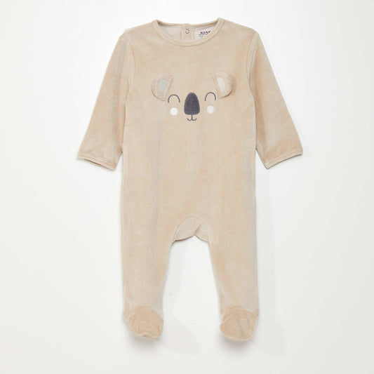 Velour sleepsuit WHITE