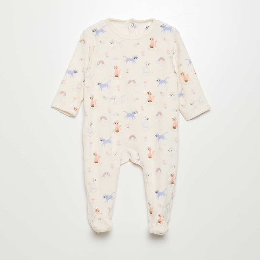 Velour sleepsuit PINK