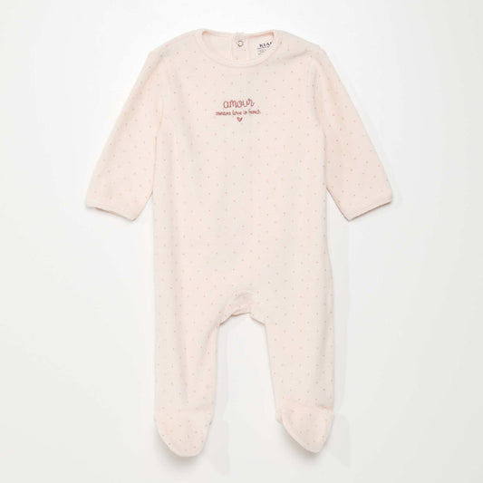 Velour sleepsuit PINK