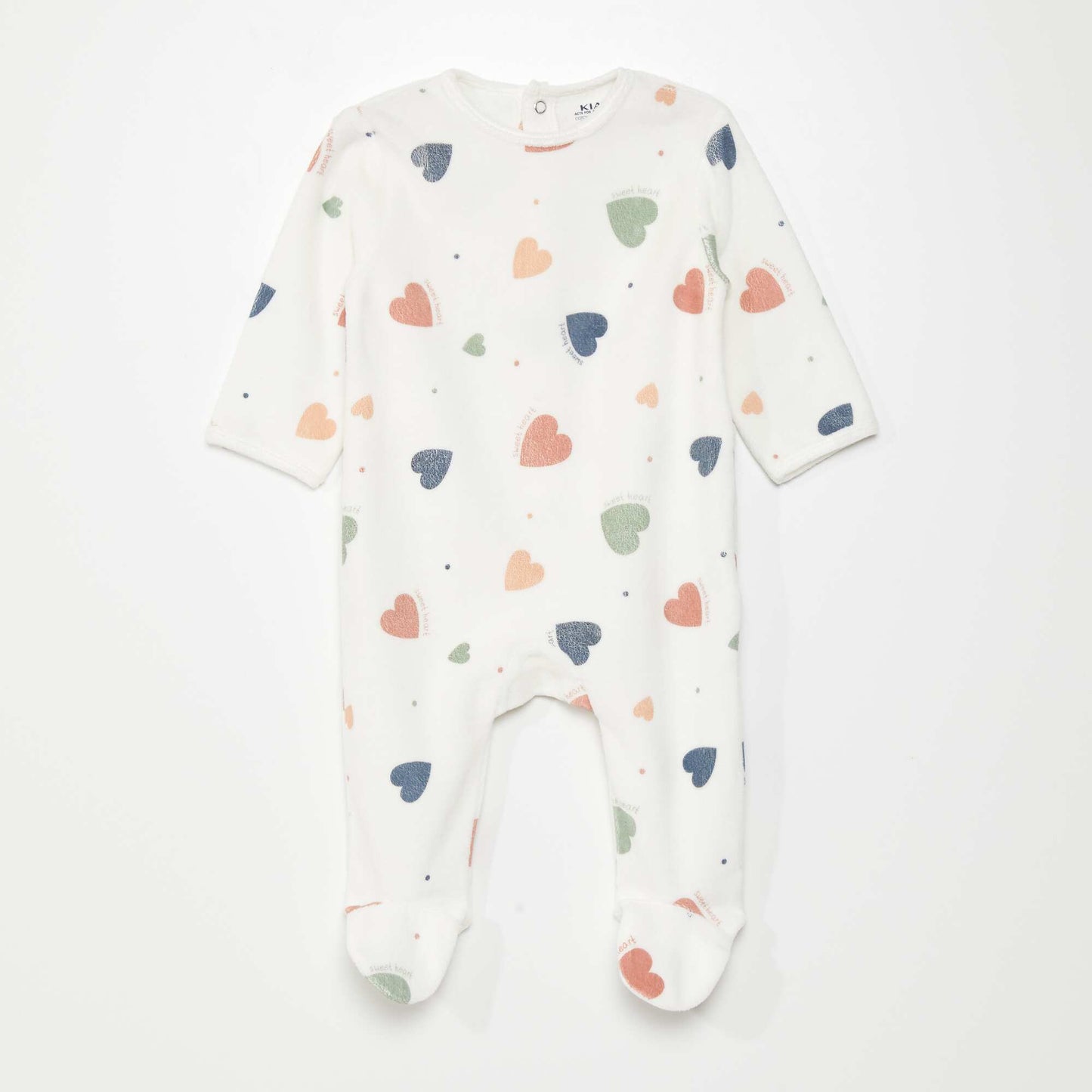 Velour sleepsuit WHITE