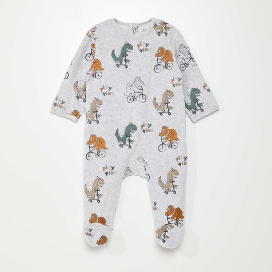 Velour sleepsuit GREY