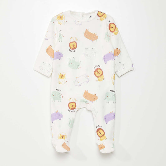 Velour sleepsuit BEIGE