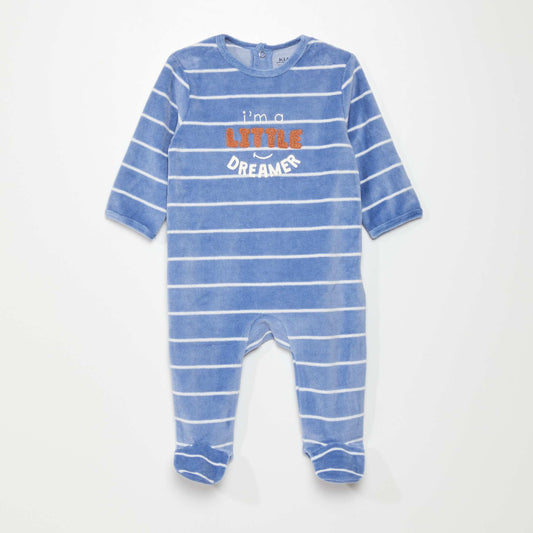 Velour sleepsuit BLUE