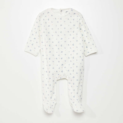 Velour sleepsuit WHITE