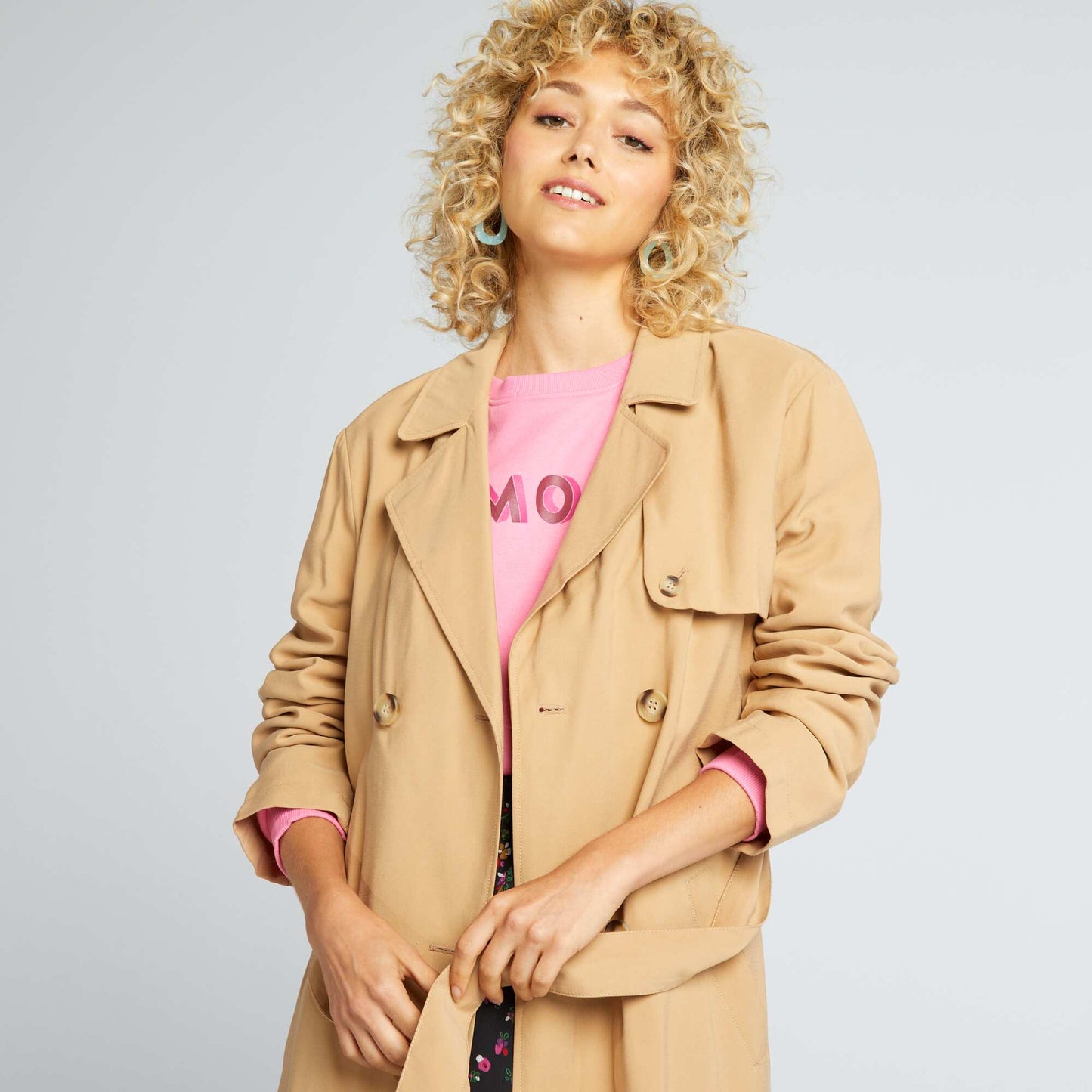 Flowing trench coat BEIGE