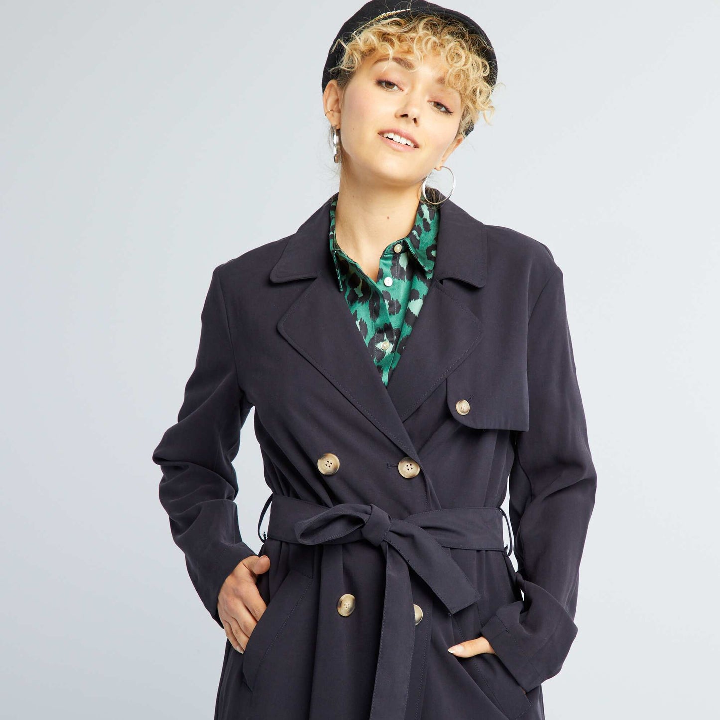 Flowing trench coat GREY