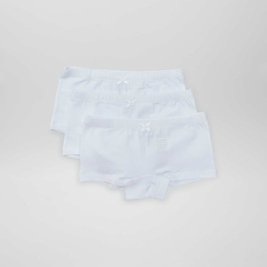 Pack of 3 pairs of boy shorts SPE_WHITE