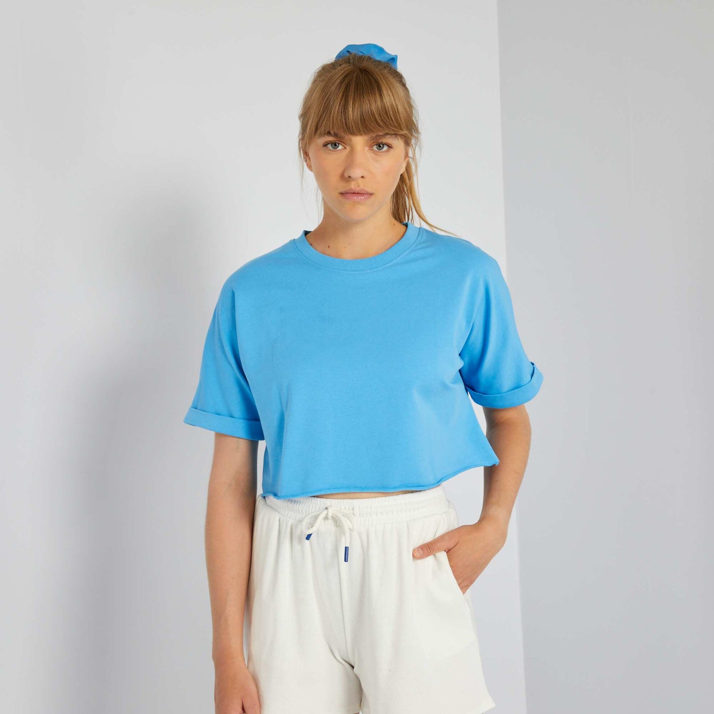 Cropped T-shirt BLUE