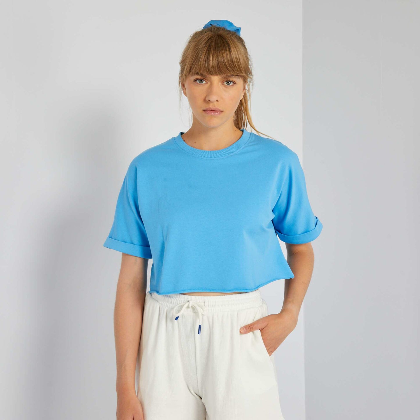 Cropped T-shirt BLUE