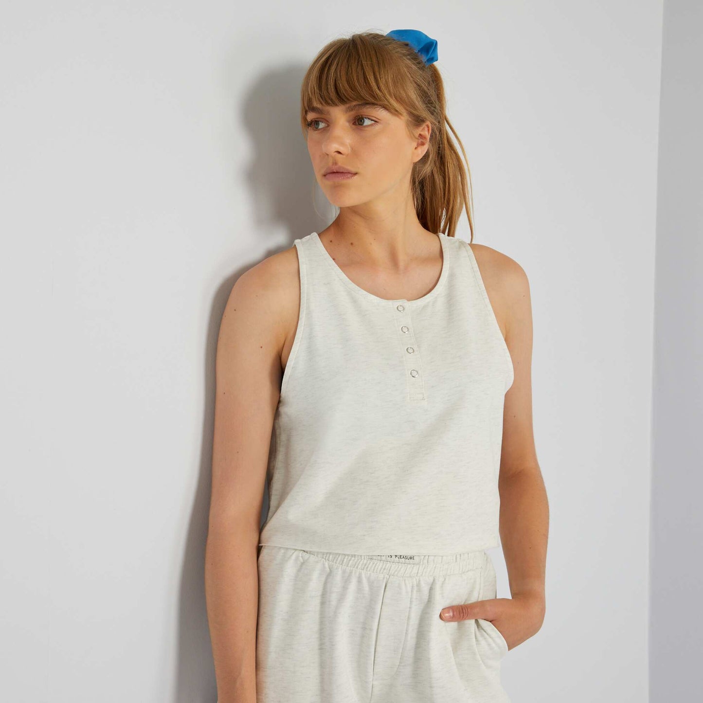 Marl vest top GREY