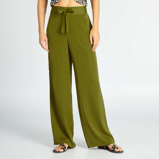 Satin trousers GREEN