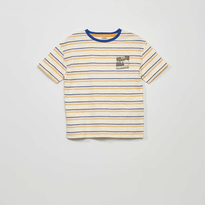 Short-sleeved striped T-shirt WHITE