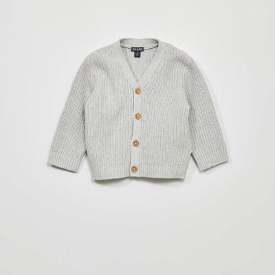 Fisherman's rib knit cardigan VL_GREY