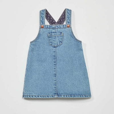 Denim dungaree dress BLUE