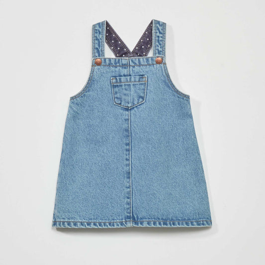 Denim dungaree dress BLUE