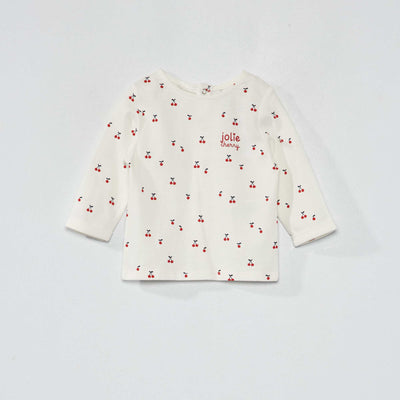 Long-sleeved T-shirt with print WHITE