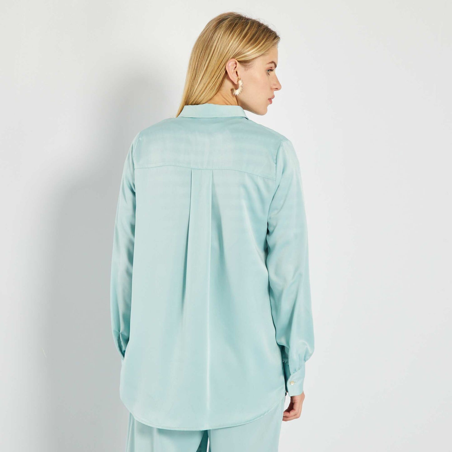 Satin-feel blouse BLUE