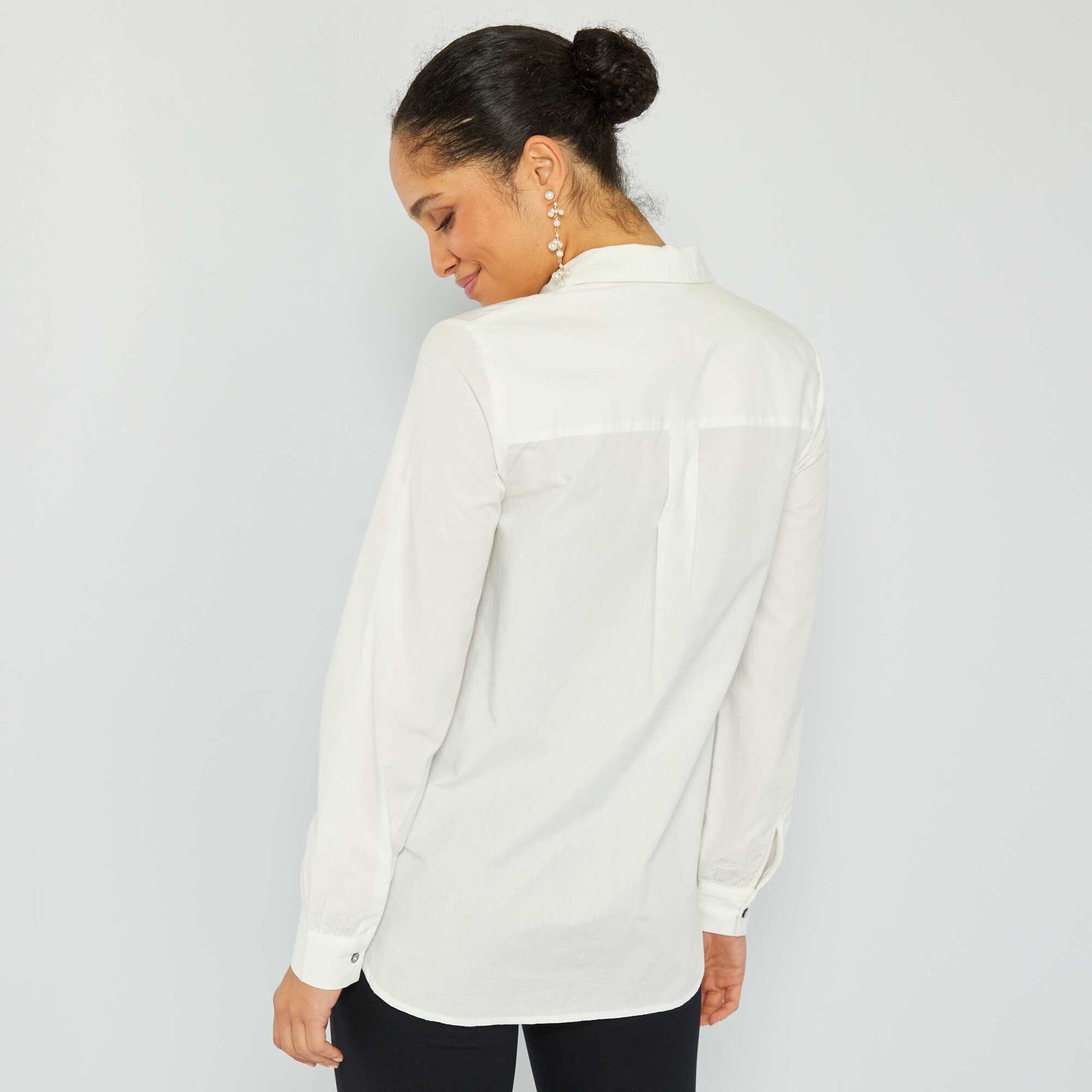 Poplin straight-cut shirt ME_WHITE