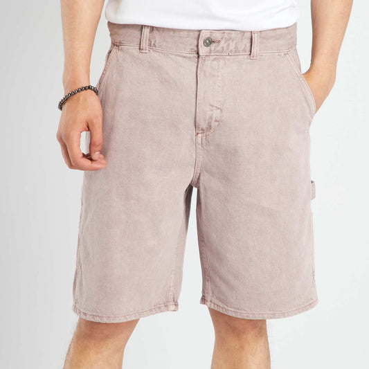 Denim Bermuda shorts grey pink