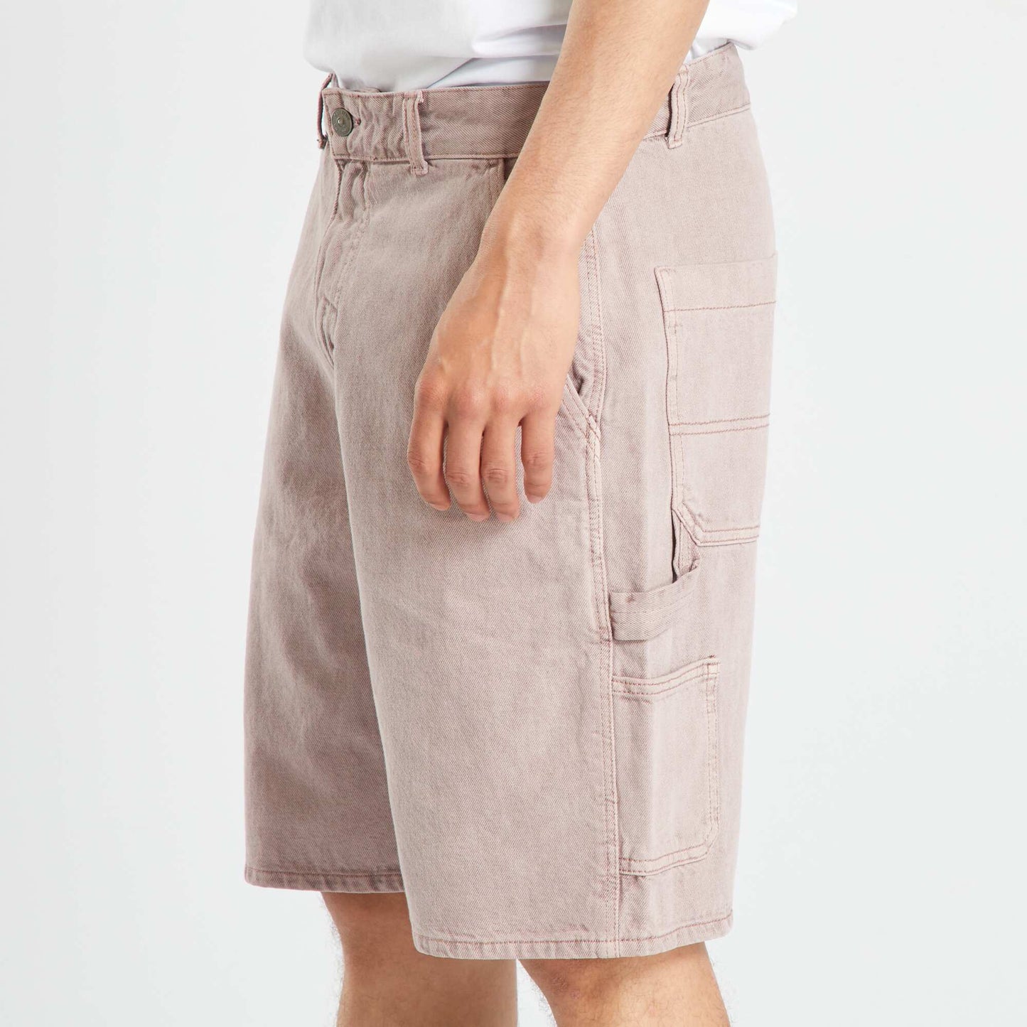 Denim Bermuda shorts grey pink