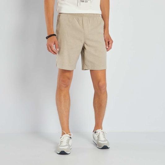 Plain Bermuda shorts with elasticated waist BEIGE SW