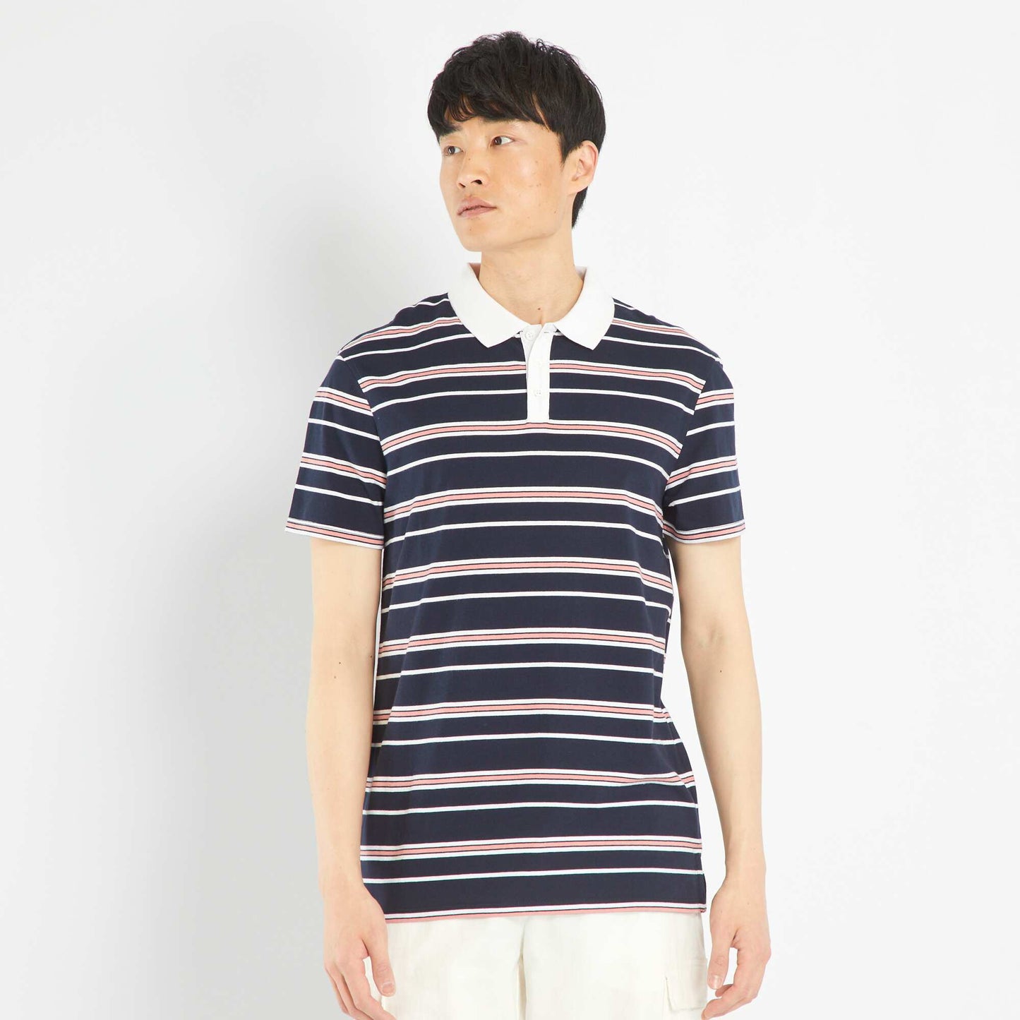 Piqué knit polo shirt BLUE