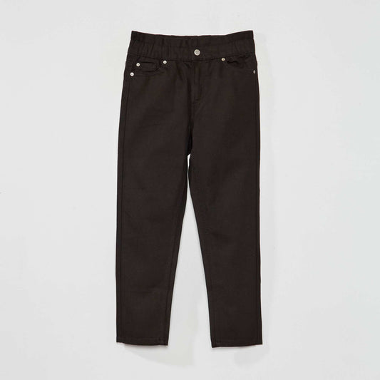 Paperbag mom jeans - 5 pockets BLACK