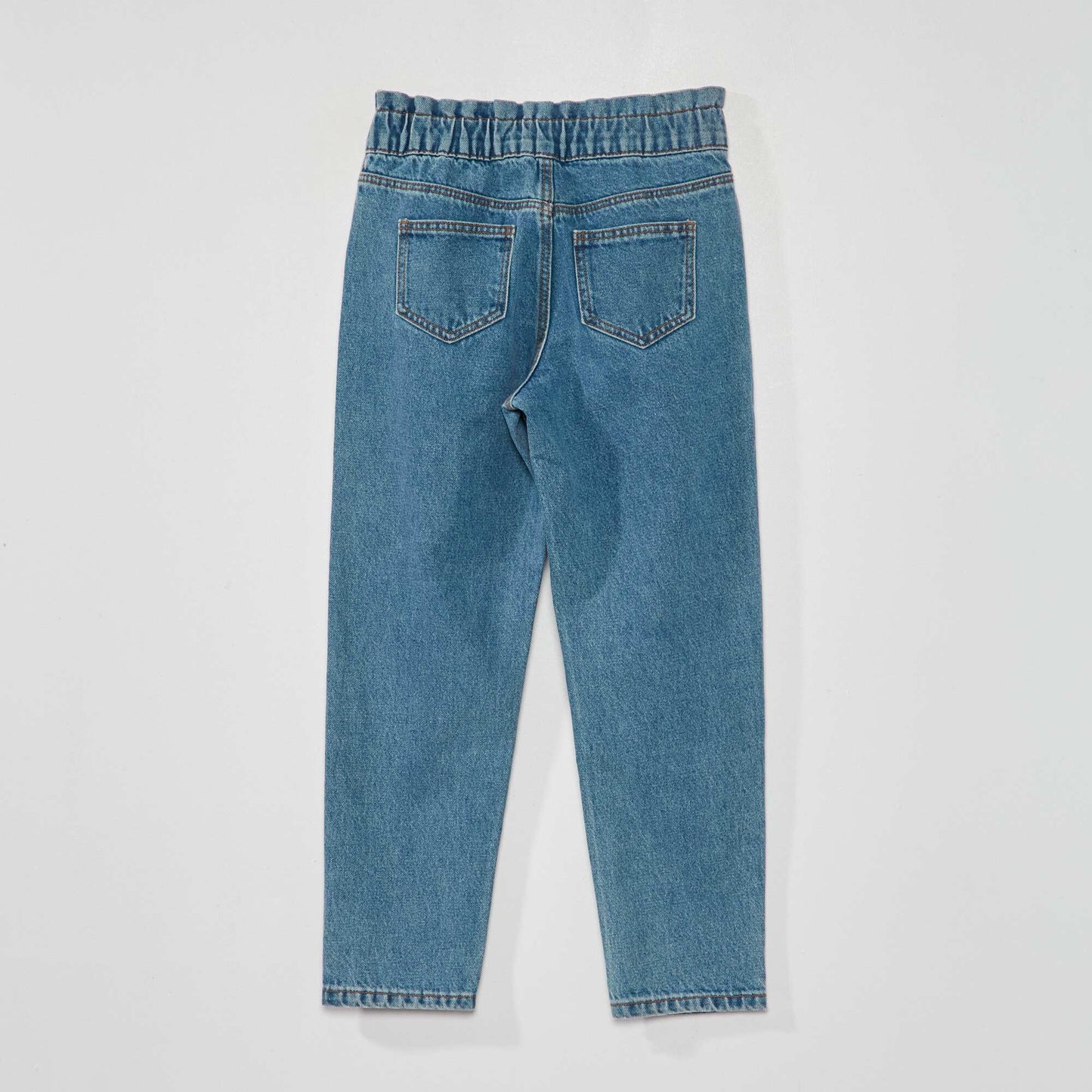 Paperbag mom jeans - 5 pockets BLUE