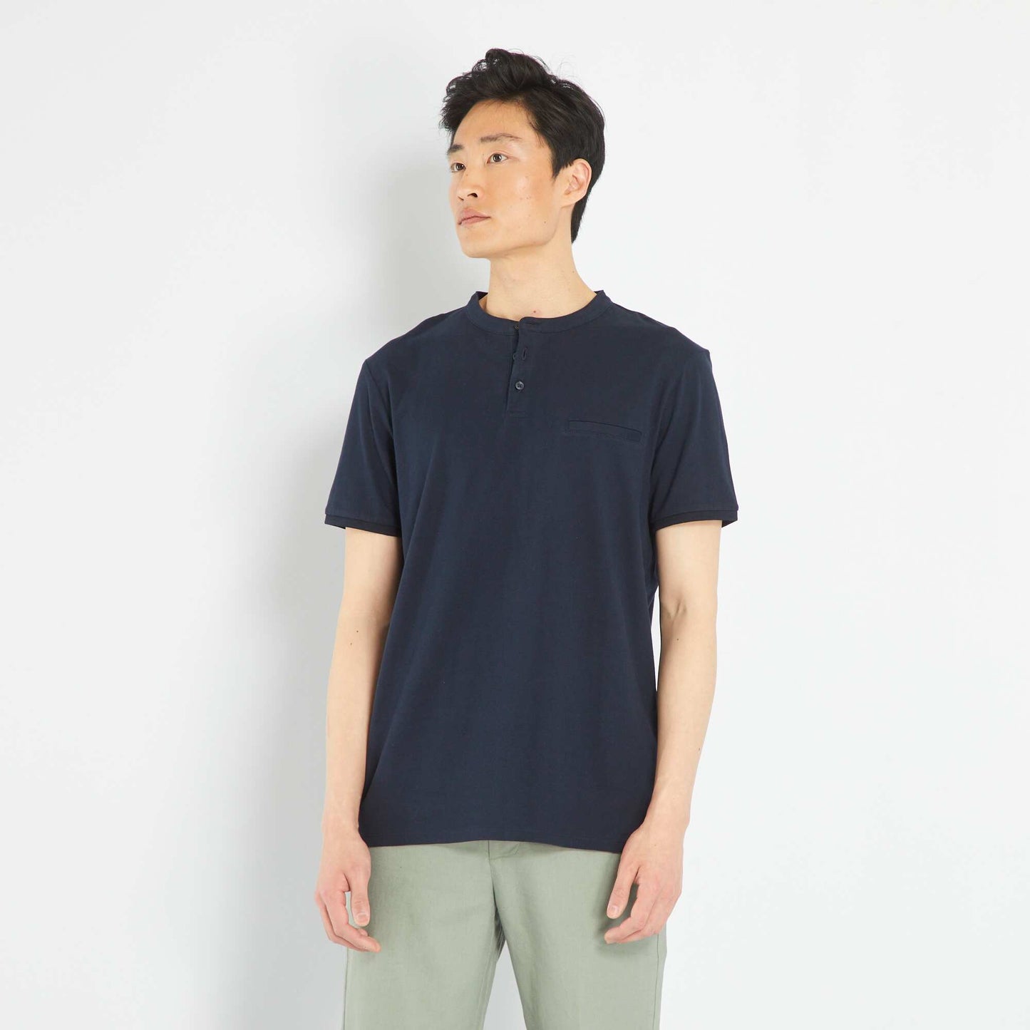 Short-sleeved polo shirt BLUE