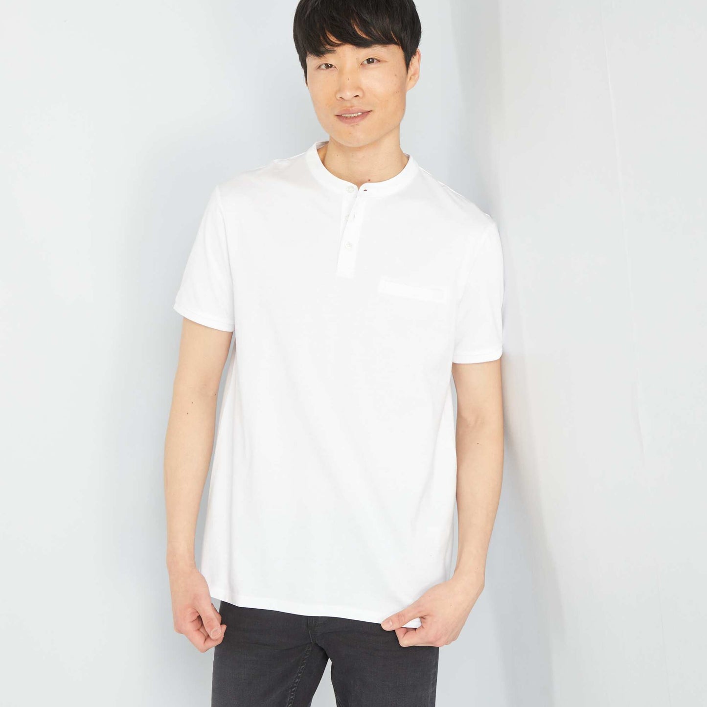 Short-sleeved polo shirt White