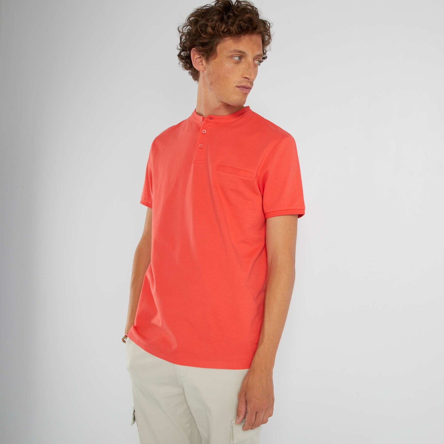 Short-sleeved polo shirt Red